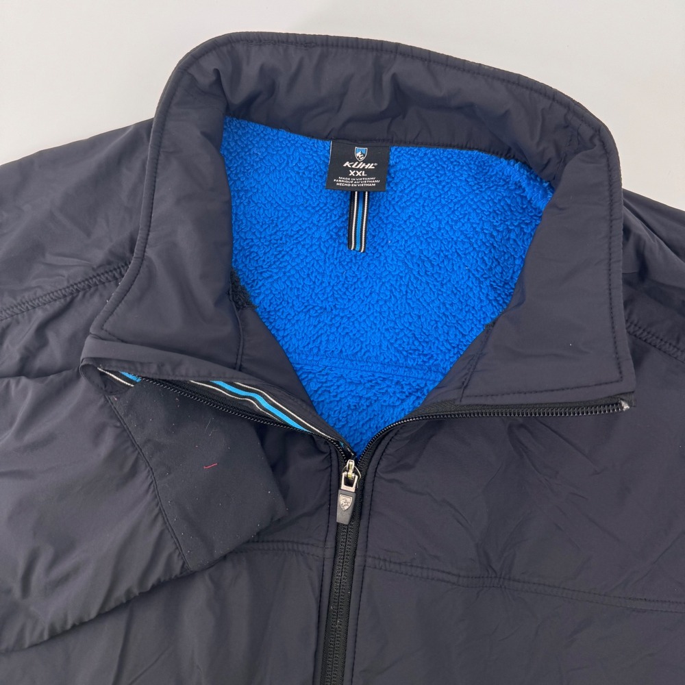 Kuhl The One Jacket Mens XXL Black Blue Temperature Regulating Full Zip Coat